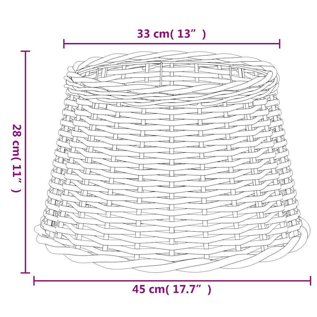 vidaXL Lamp Shade Brown Ø45x28 cm Wicker 6