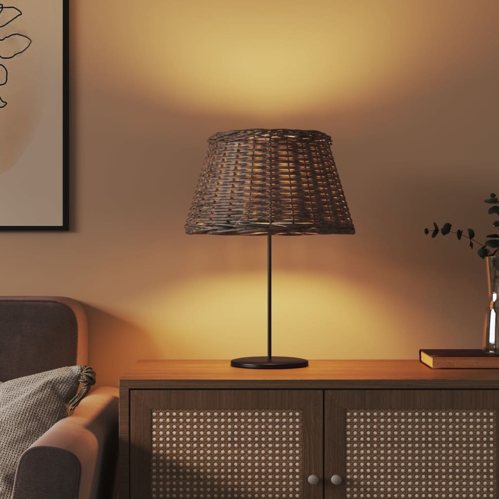 vidaXL Lamp Shade Brown Ø50x30 cm Wicker 3