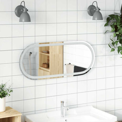 vidaXL LED Bathroom Mirror 80x35 cm Oval 1