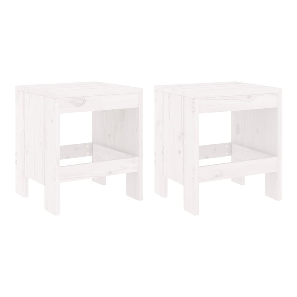 3 Piece Garden Bistro Set Solid Wood Pine White pine