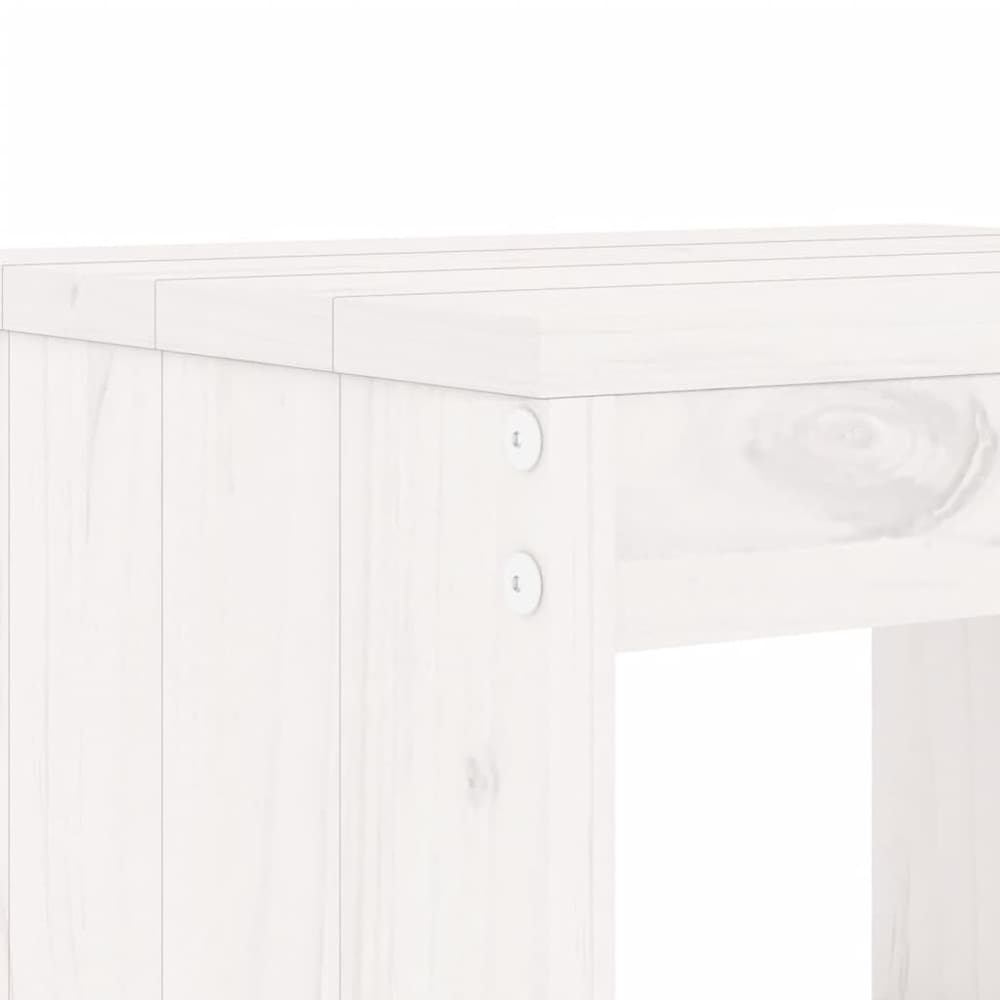 3 Piece Garden Bistro Set Solid Wood Pine White pine