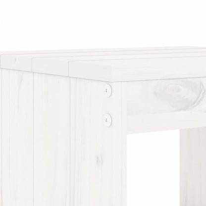 3 Piece Garden Bistro Set Solid Wood Pine White pine