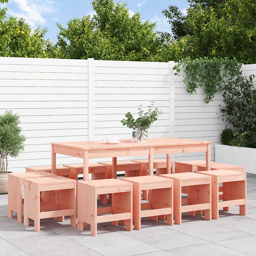 13 Piece Garden Dining Set Solid Wood Pine Natural douglas