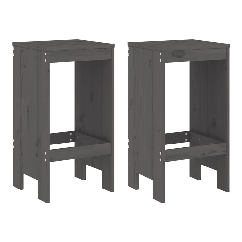 3 Piece Garden Bar Set Solid Wood Pine Grey pine