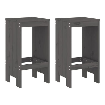 3 Piece Garden Bar Set Solid Wood Pine Grey pine