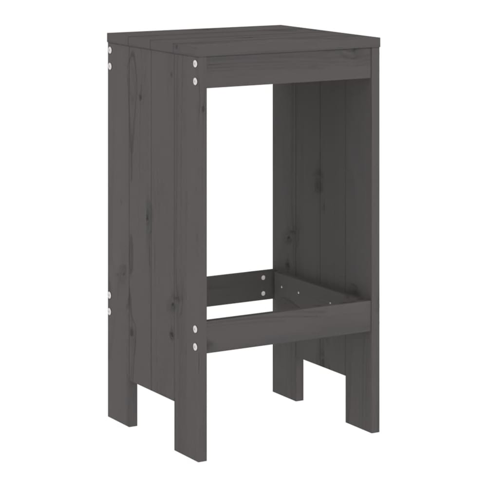 3 Piece Garden Bar Set Solid Wood Pine Grey pine