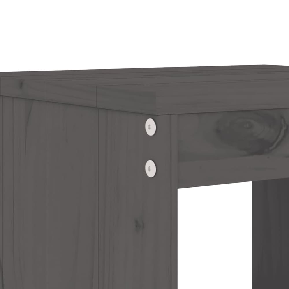 3 Piece Garden Bar Set Solid Wood Pine Grey pine