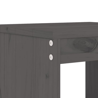 3 Piece Garden Bar Set Solid Wood Pine Grey pine