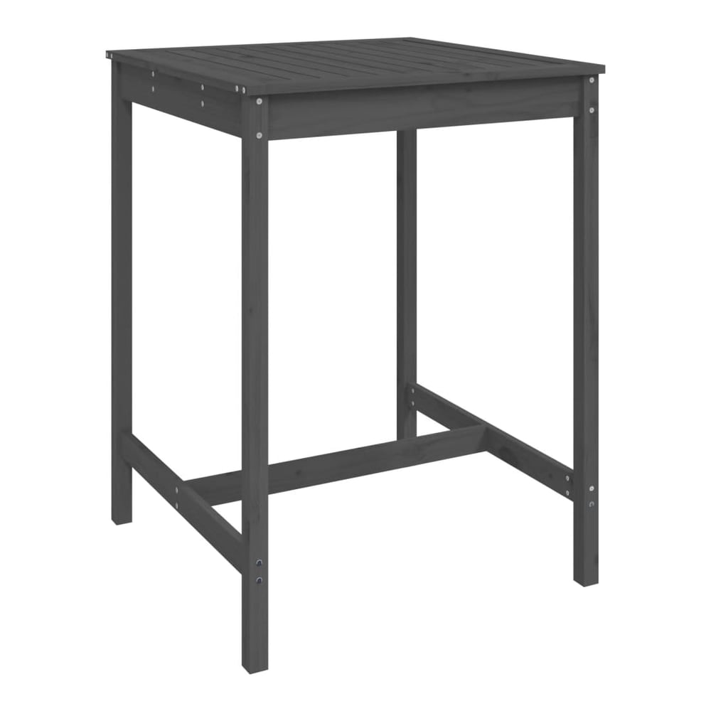 3 Piece Garden Bar Set Solid Wood Pine Grey pine