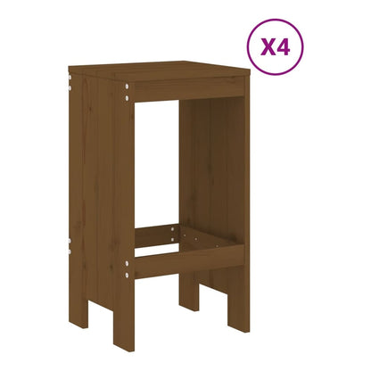 5 Piece Garden Bar Set Solid Wood Pine Honey brown pine