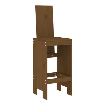 9 Piece Garden Bar Set Solid Wood Pine Honey brown pine