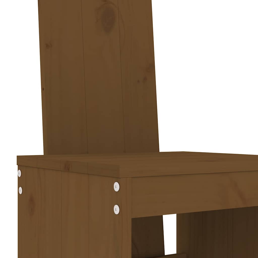 9 Piece Garden Bar Set Solid Wood Pine Honey brown pine