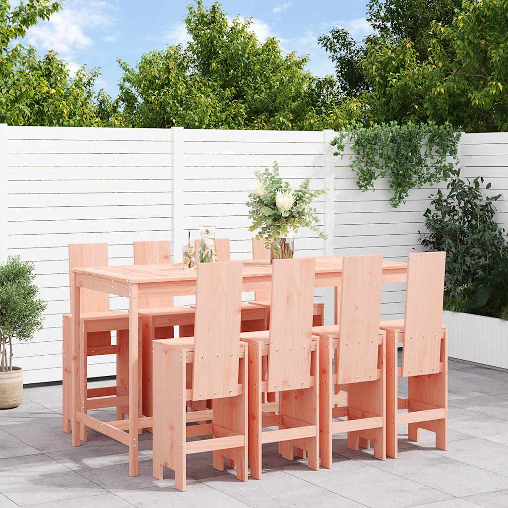 9 Piece Garden Bar Set Solid Wood Pine Natural douglas
