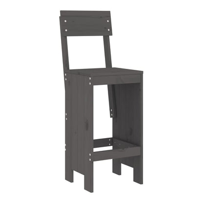 5 Piece Garden Bar Set Solid Wood Pine Grey pine
