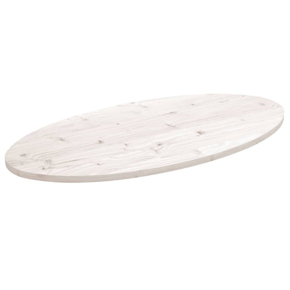 vidaXL Table Top White 100x50x2.5 cm Solid Wood Pine Oval 1