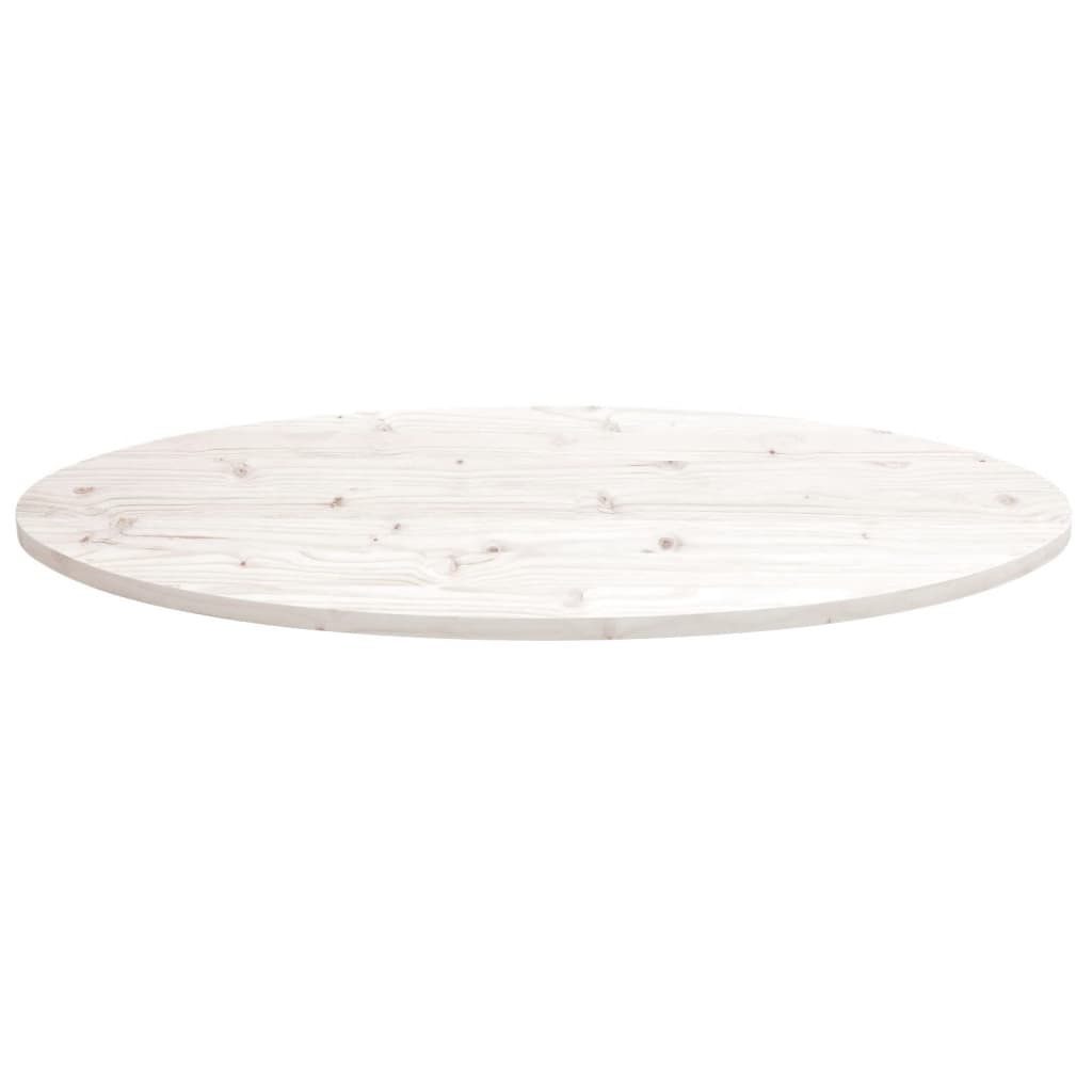 vidaXL Table Top White 100x50x2.5 cm Solid Wood Pine Oval 3