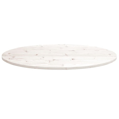 vidaXL Table Top White 100x50x2.5 cm Solid Wood Pine Oval 3