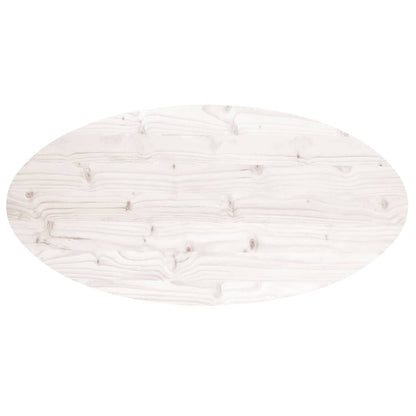 vidaXL Table Top White 100x50x2.5 cm Solid Wood Pine Oval 4