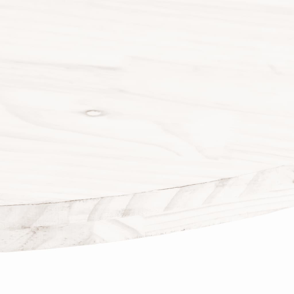 vidaXL Table Top White 100x50x2.5 cm Solid Wood Pine Oval 5