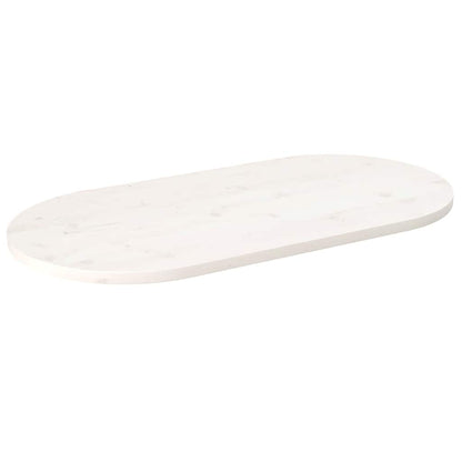 vidaXL Table Top White 100x50x2.5 cm Solid Wood Pine Oval 1