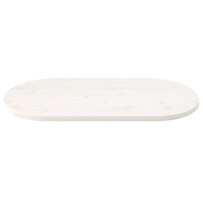 vidaXL Table Top White 100x50x2.5 cm Solid Wood Pine Oval 3