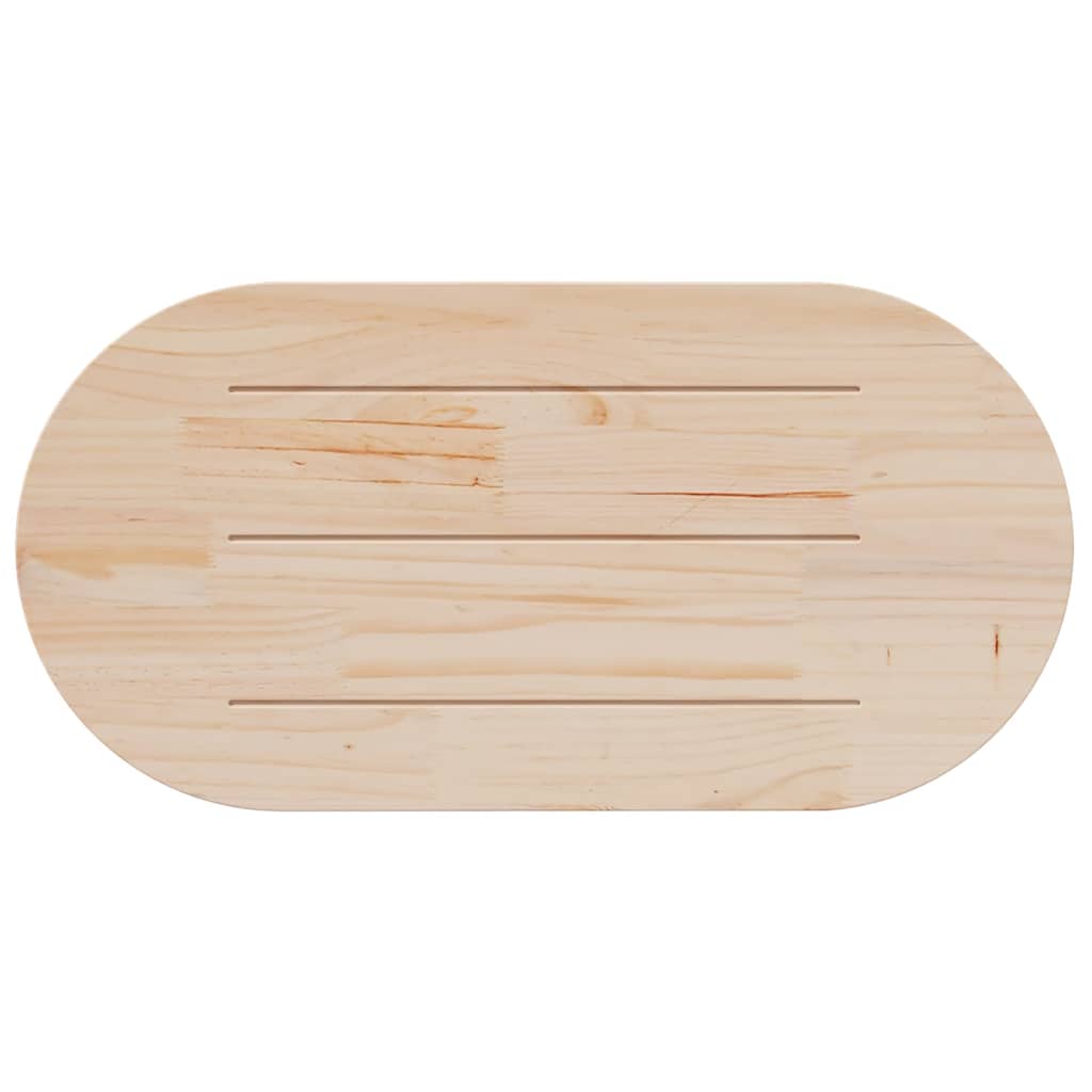 vidaXL Table Top White 100x50x2.5 cm Solid Wood Pine Oval 4