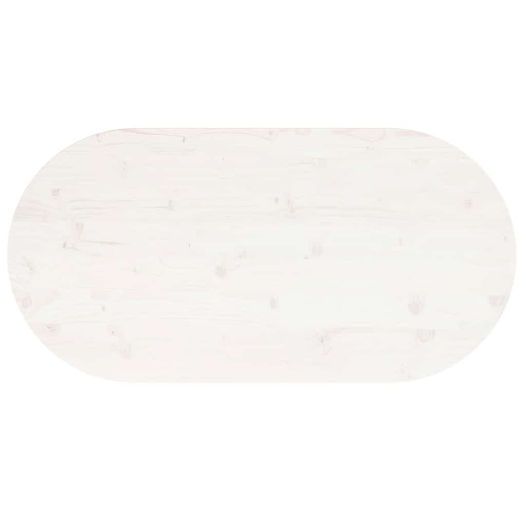 vidaXL Table Top White 100x50x2.5 cm Solid Wood Pine Oval 5