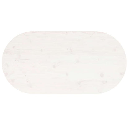 vidaXL Table Top White 100x50x2.5 cm Solid Wood Pine Oval 5