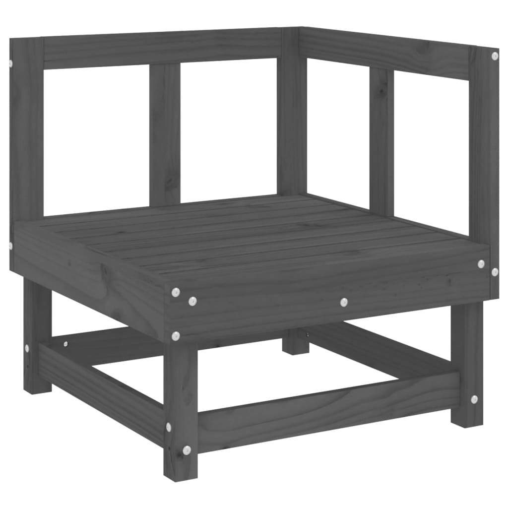 vidaXL Garden Corner Sofa Grey Solid Wood Pine 2