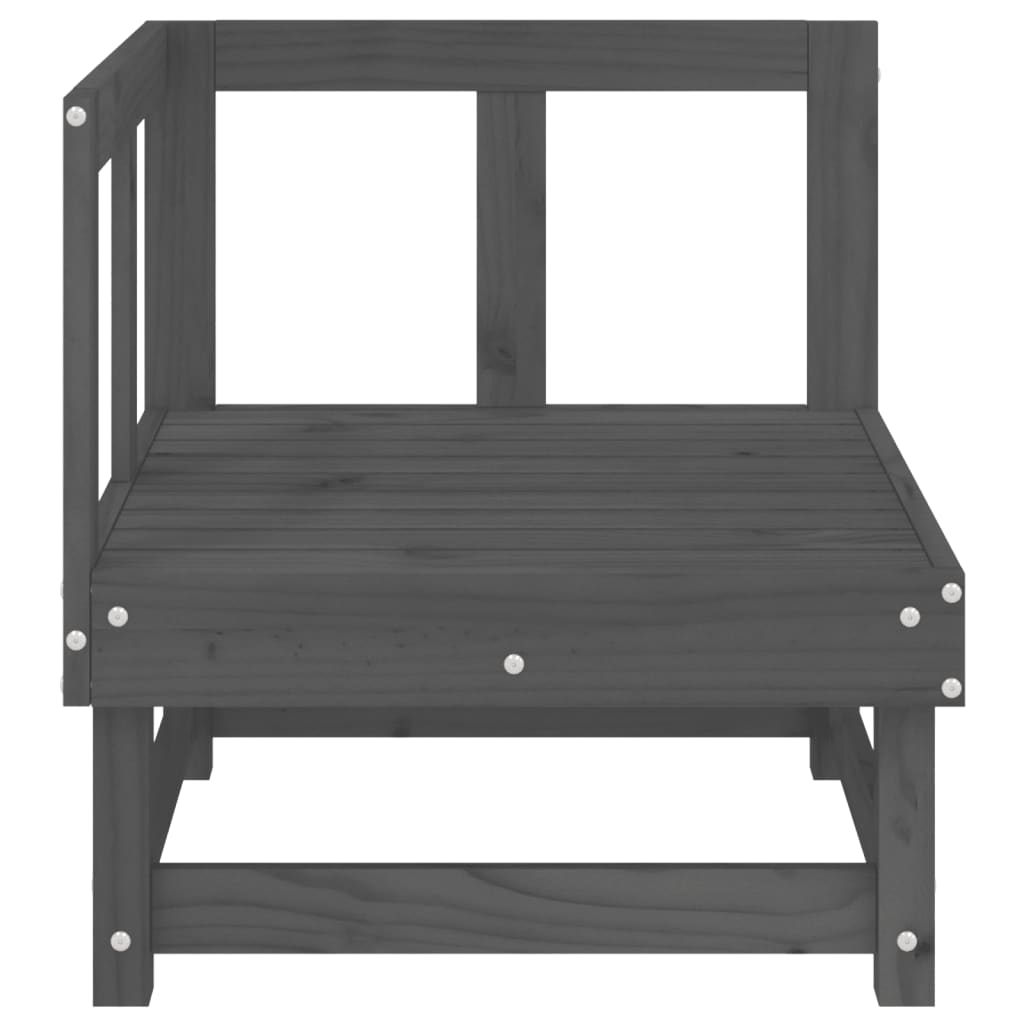 vidaXL Garden Corner Sofa Grey Solid Wood Pine 3