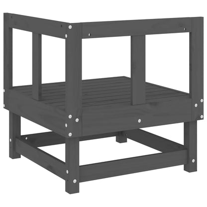 vidaXL Garden Corner Sofa Grey Solid Wood Pine 4