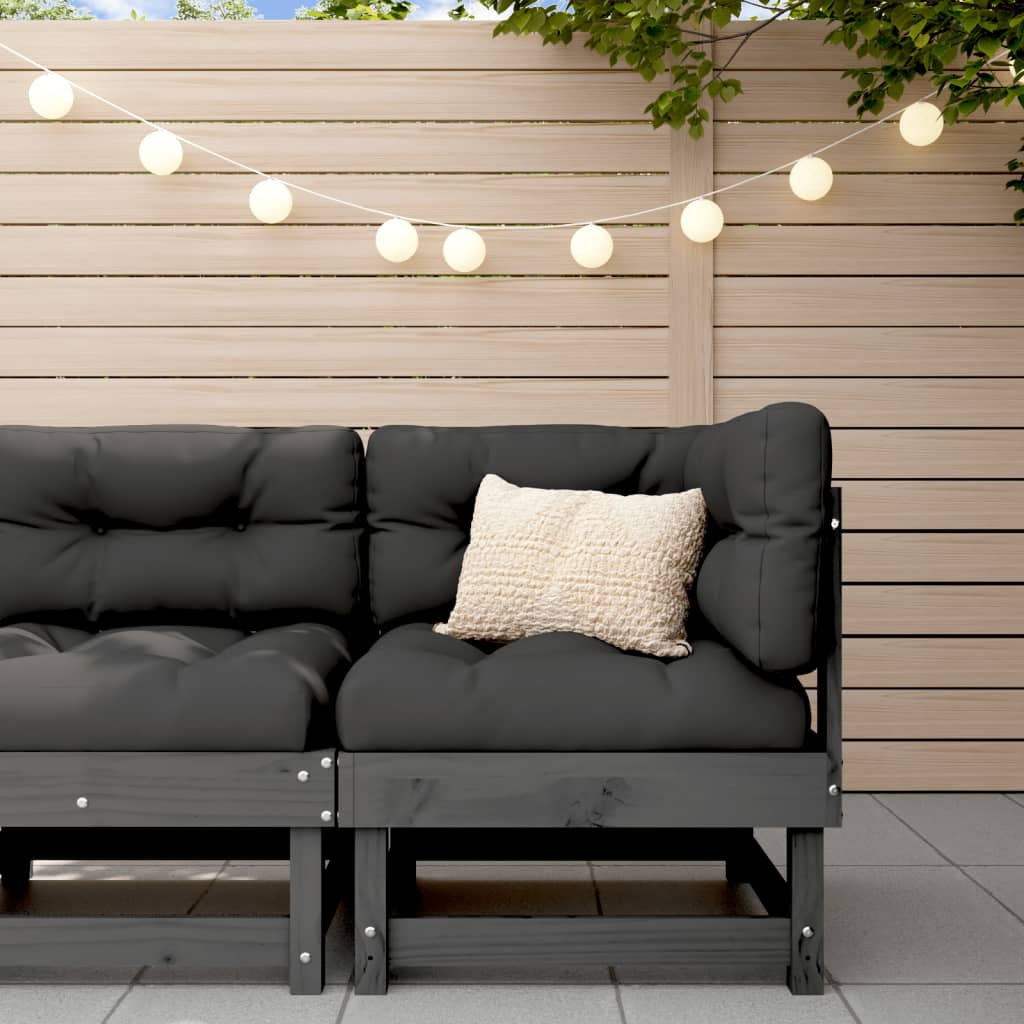 vidaXL Garden Corner Sofa Grey Solid Wood Pine 1