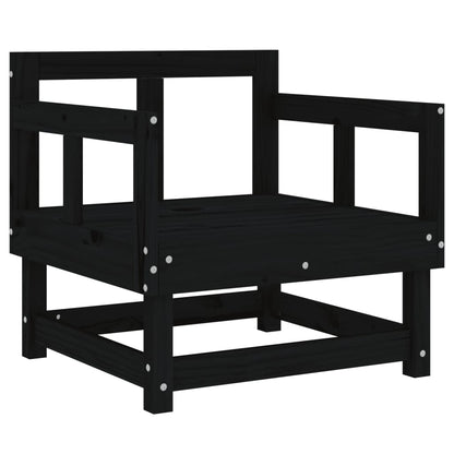 vidaXL Garden Chairs 2 pcs Black Solid Wood Pine 3