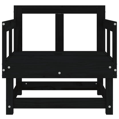 vidaXL Garden Chairs 2 pcs Black Solid Wood Pine 4