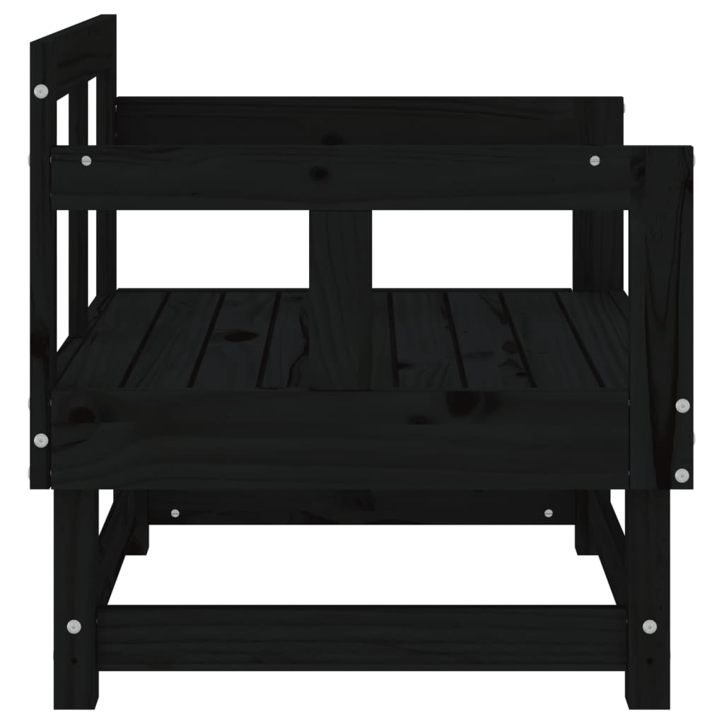 vidaXL Garden Chairs 2 pcs Black Solid Wood Pine 6