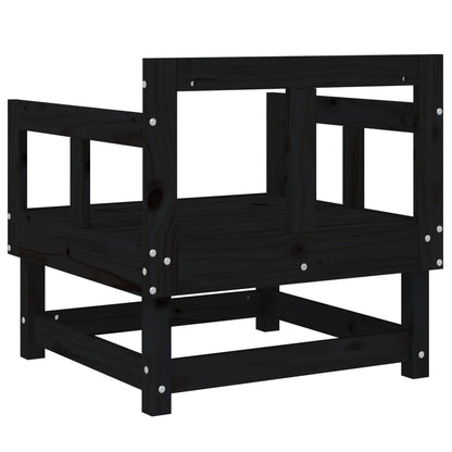 vidaXL Garden Chairs 2 pcs Black Solid Wood Pine 5