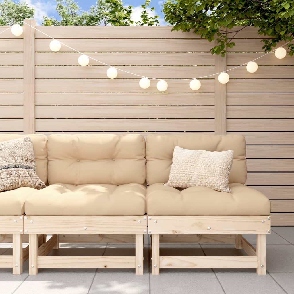 Garden Middle Sofas 2 pcs Solid Wood Pine Middle Sofa (2 pcs) Natural pine