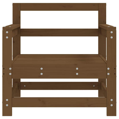 Garden Honey Brown Solid Wood Pine Brown Pinewood Armchairs (2 pcs)