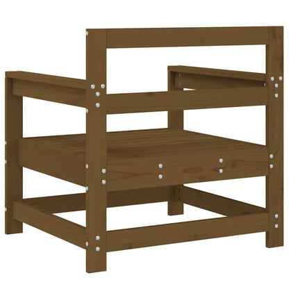 Garden Honey Brown Solid Wood Pine Brown Pinewood Armchairs (2 pcs)