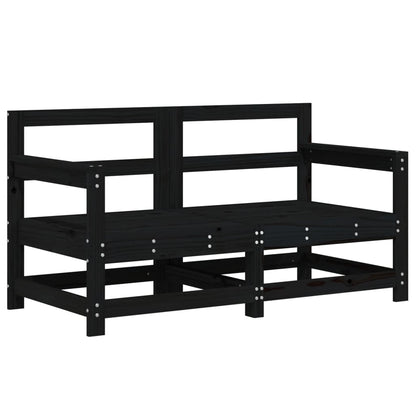 vidaXL Garden Corner Sofas 2 pcs Black Solid Wood Pine 2