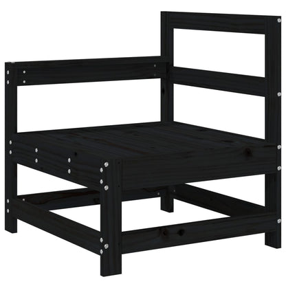 vidaXL Garden Corner Sofas 2 pcs Black Solid Wood Pine 3