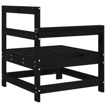 vidaXL Garden Corner Sofas 2 pcs Black Solid Wood Pine 5