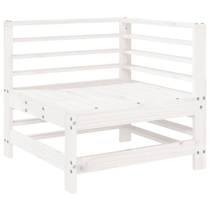 vidaXL Garden Corner Sofa White Solid Wood Pine 2