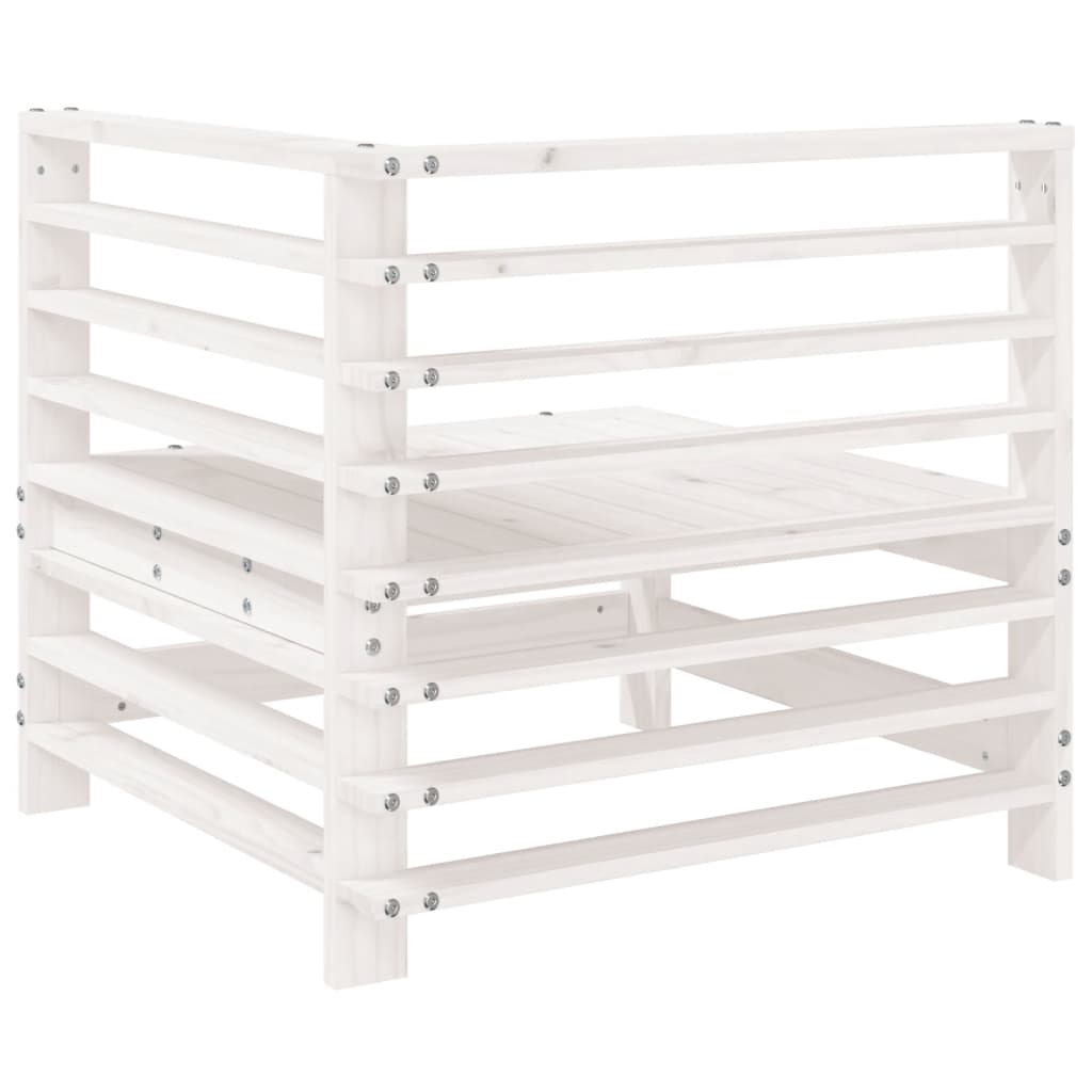 vidaXL Garden Corner Sofa White Solid Wood Pine 5