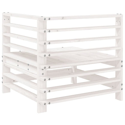 vidaXL Garden Corner Sofa White Solid Wood Pine 5