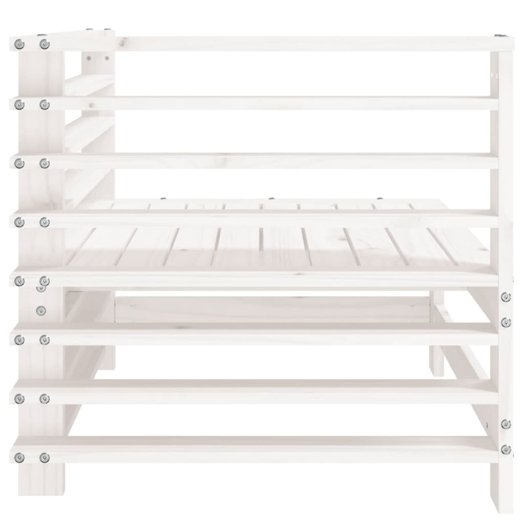 vidaXL Garden Corner Sofa White Solid Wood Pine 4