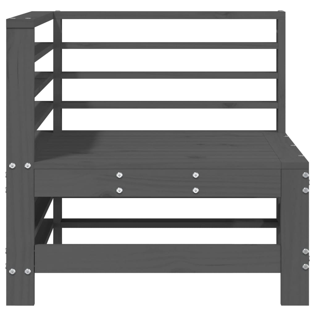 vidaXL Garden Corner Sofa Grey Solid Wood Pine 3