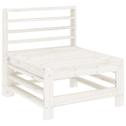 vidaXL Garden Middle Sofa White Solid Wood Pine 2