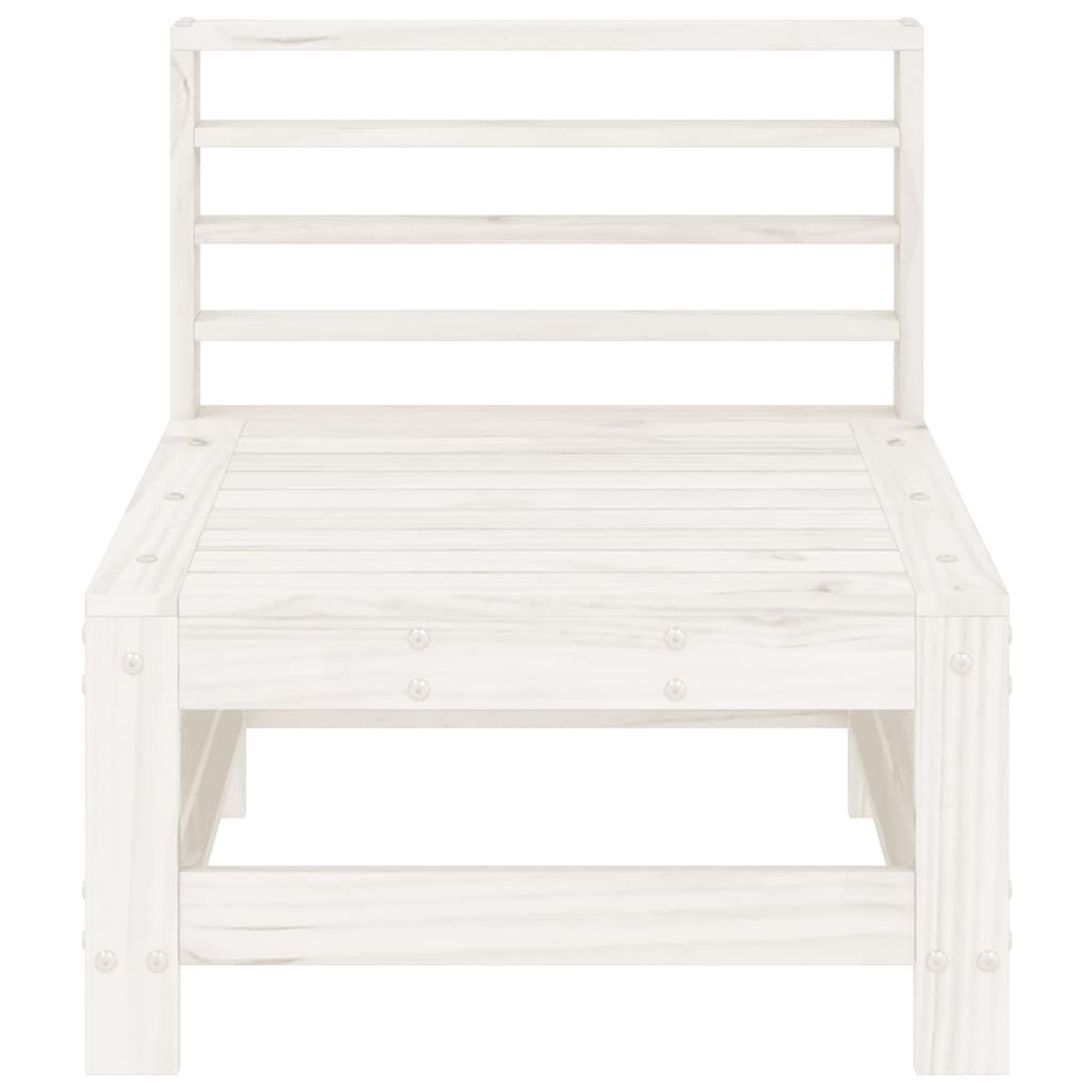 vidaXL Garden Middle Sofa White Solid Wood Pine 3