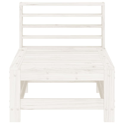 vidaXL Garden Middle Sofa White Solid Wood Pine 3